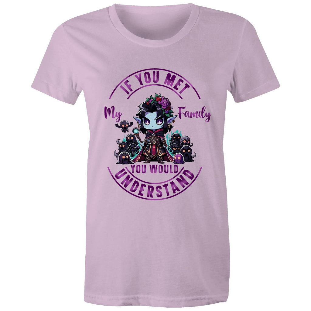 Meet my Family Angry Girl AS Colour - Women's Maple Tee Ogo Merch