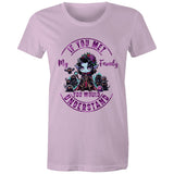 Meet my Family Angry Girl AS Colour - Women's Maple Tee Ogo Merch