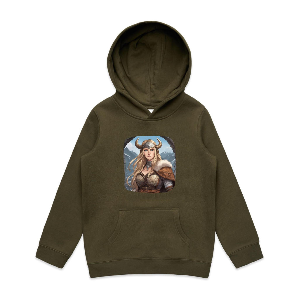 Viking Girl AS Colour - Youth Supply Hood Ogo Merch