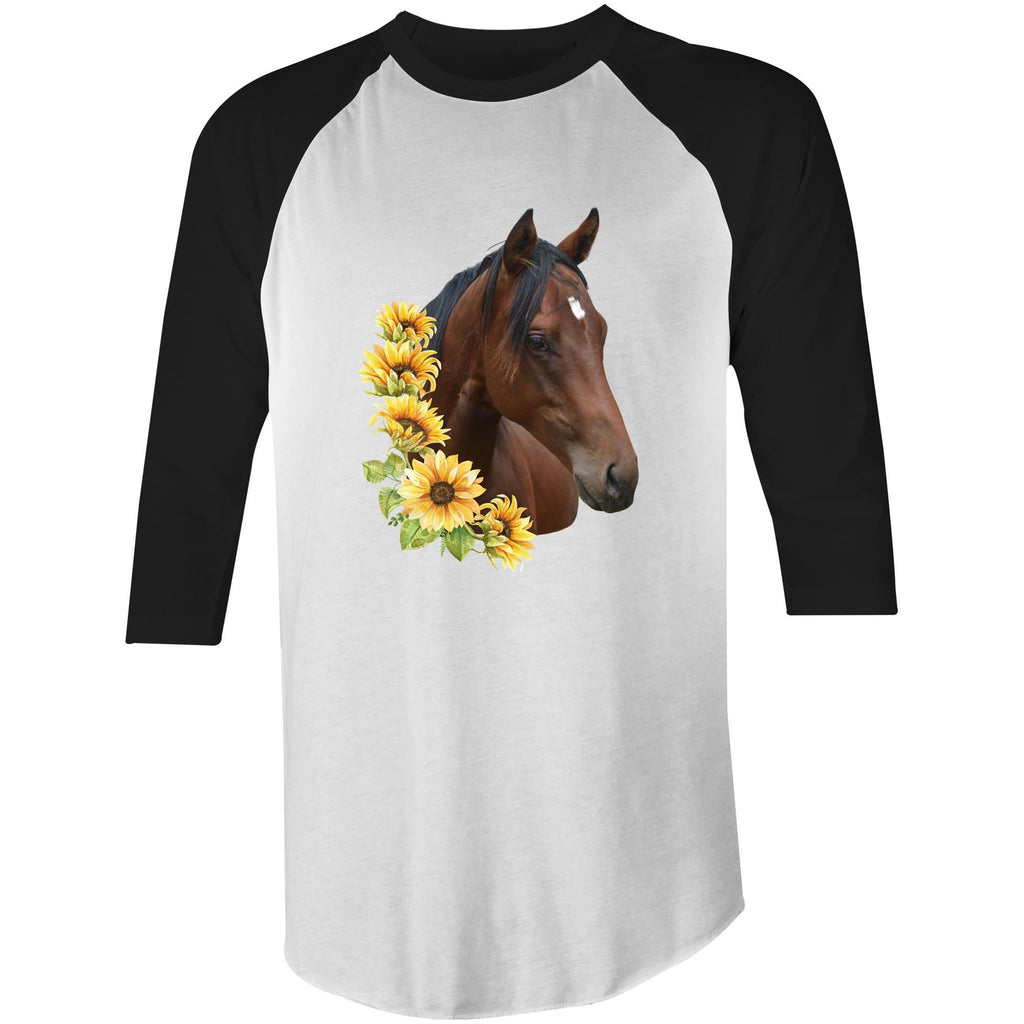 Sunflower Horse AS Colour Raglan - 3/4 Sleeve T-Shirt Ogo Merch