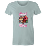 Good Vibes Turtle AS Colour - Women's Maple Tee Ogo Merch