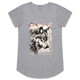 Wolf and Flowers AS Colour Mali Womens Scoop Neck TShirt Ogo Merch