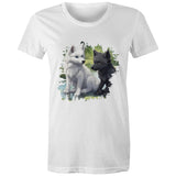 Two Wolves AS Colour - Women's Maple Organic Tee Ogo Merch