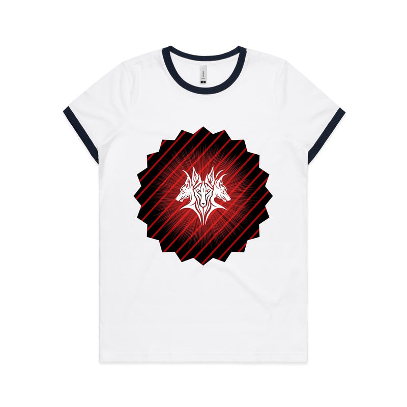 Glowing Cerberus AS Colour Women's Ringer Tee Ogo Merch