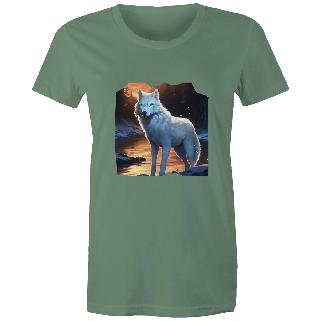 White Wolf AS Colour - Women's Maple Tee Ogo Merch