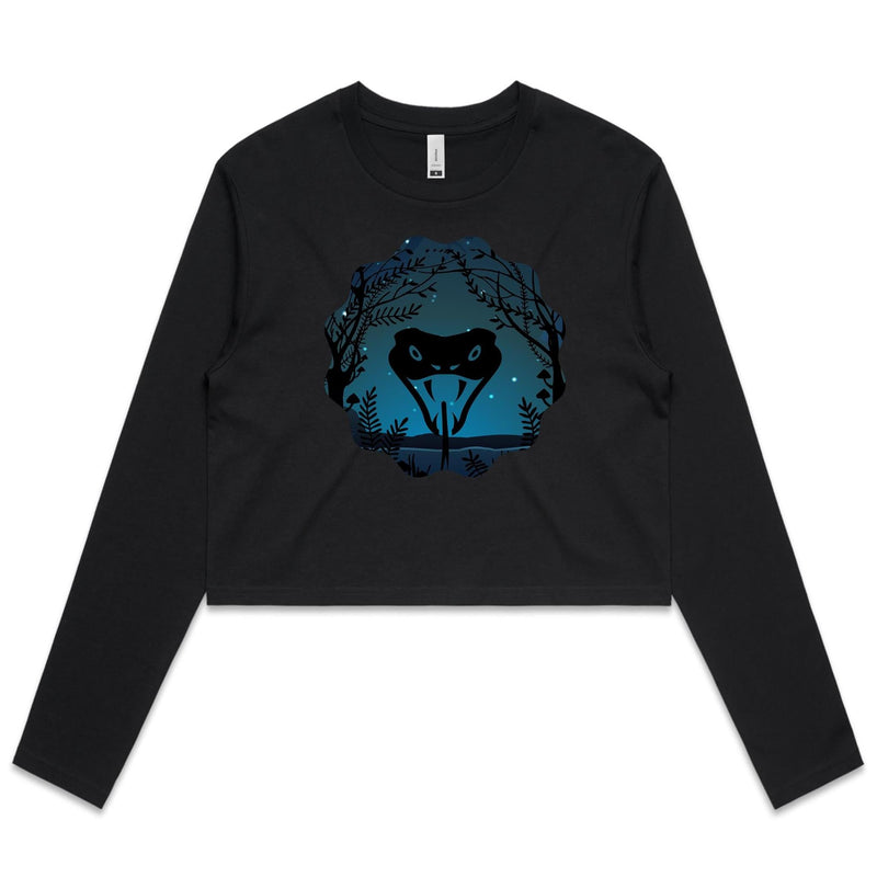 Snake Strike AS Colour Women's Long Sleeve Crop Tee Ogo Merch