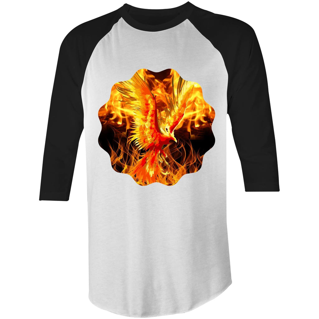 Flaming Phoenix 3/4 Sleeve TShirt Ogo Merch