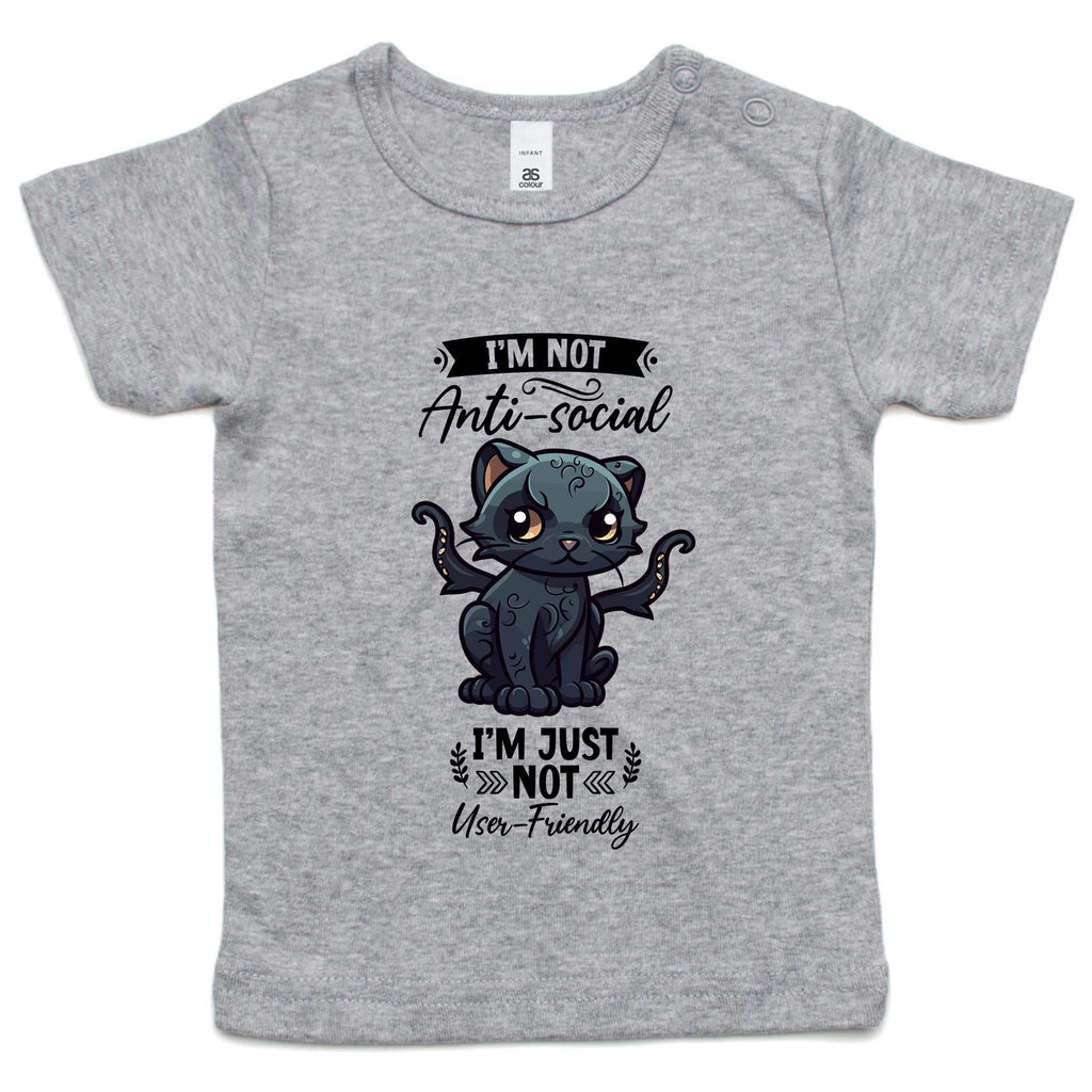Antisocial Cat Monster AS Colour - Infant Wee Tee Ogo Merch