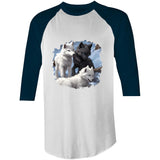 Three Wolves AS Colour Raglan - 3/4 Sleeve T-Shirt Ogo Merch