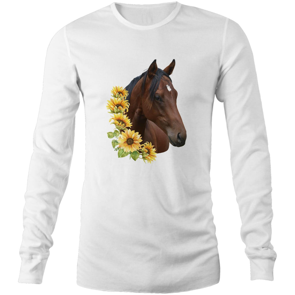 Sunflower Horse AS Colour Base - Mens Long Sleeve T-Shirt Ogo Merch