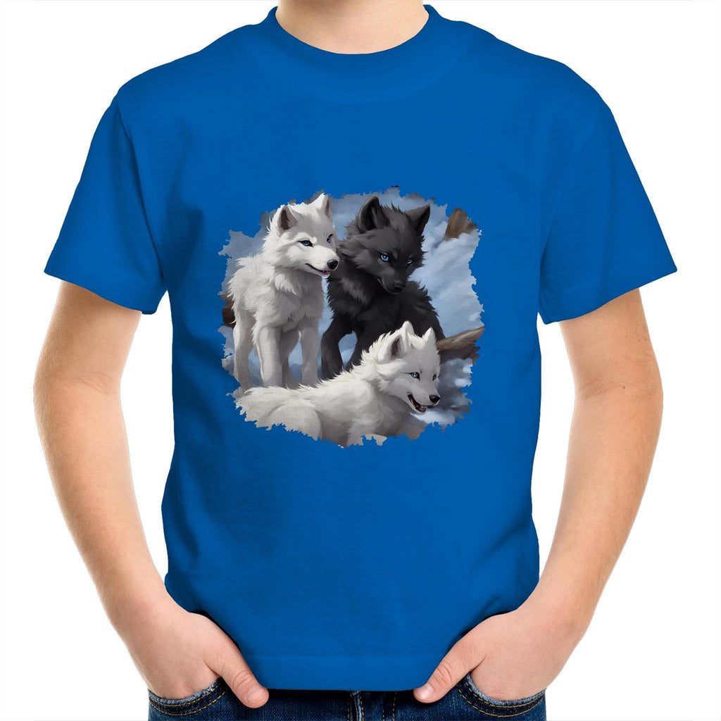 Three Wolves AS Colour Kids Youth T-Shirt Ogo Merch