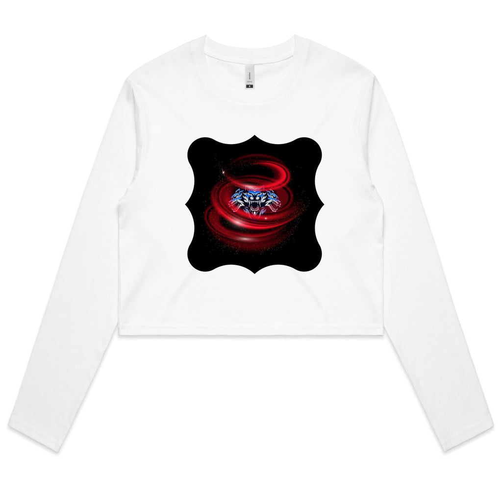 Cerberus Swirl AS Colour Women's Long Sleeve Crop Tee Ogo Merch