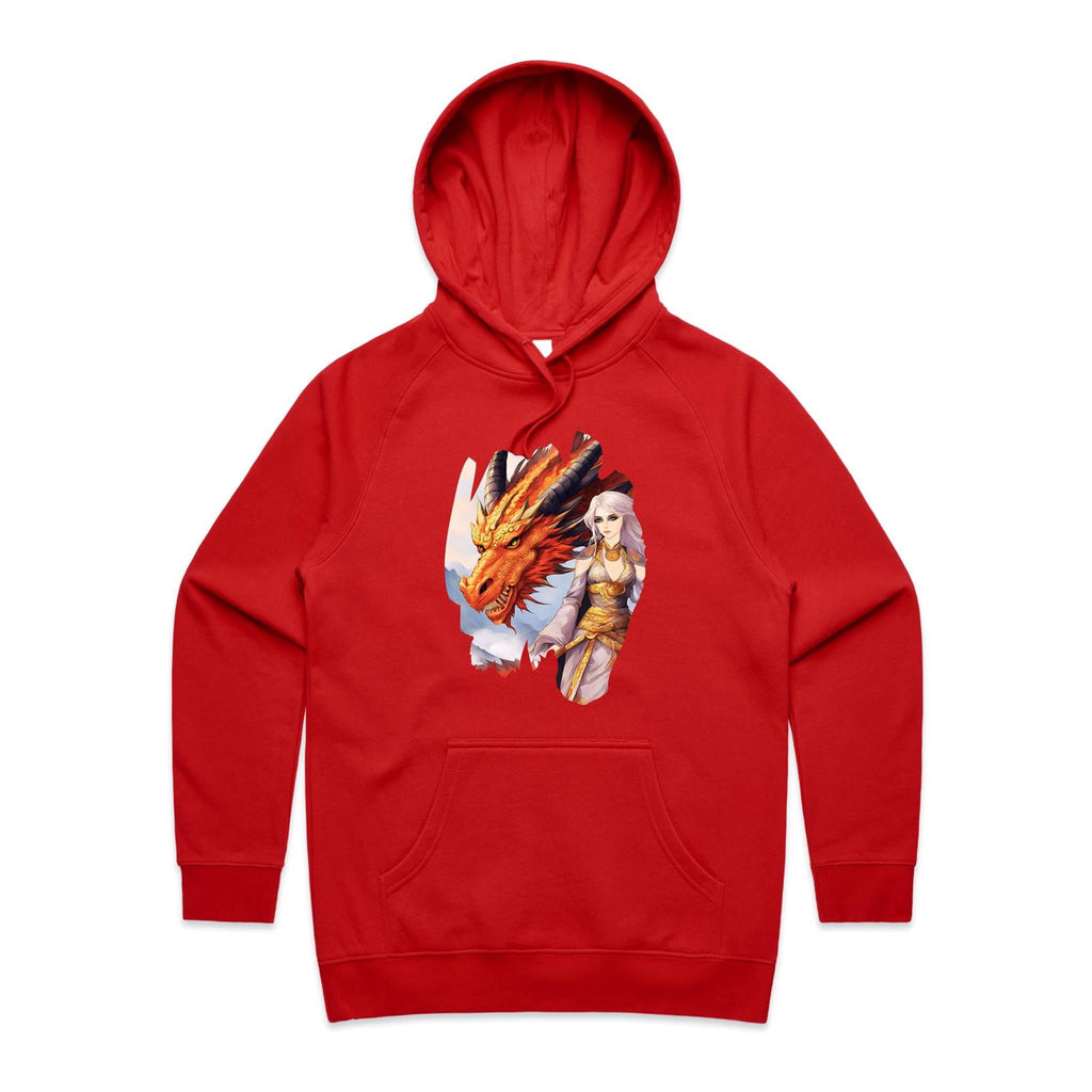 Lady and Pet Dragon AS Colour - Women's Supply Hood Ogo Merch