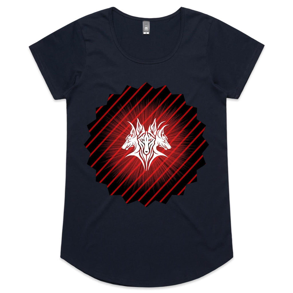 Glowing Cerberus AS Colour Mali Womens Scoop Neck TShirt Ogo Merch