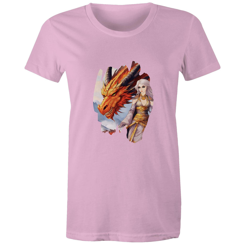Lady and Pet Dragon AS Colour - Women's Maple Tee Ogo Merch