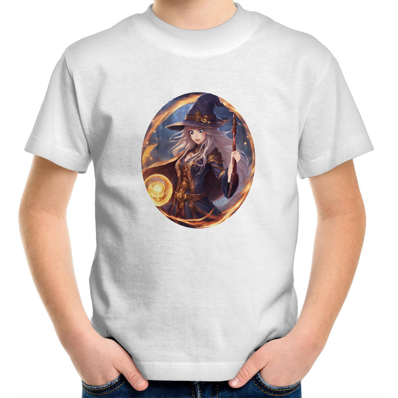 Flame Witch AS Colour Kids Youth T-Shirt Ogo Merch