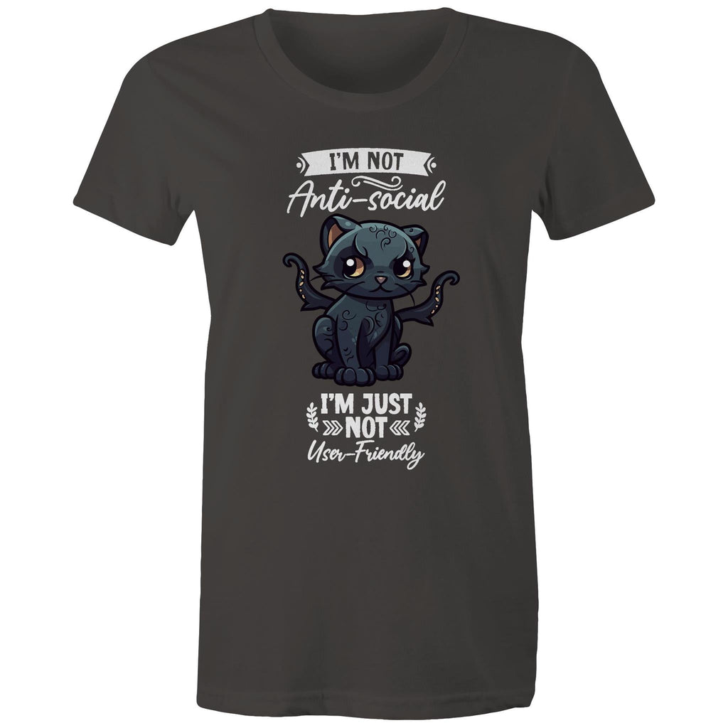 Antisocial Cat Monster AS Colour - Women's Maple Tee Ogo Merch
