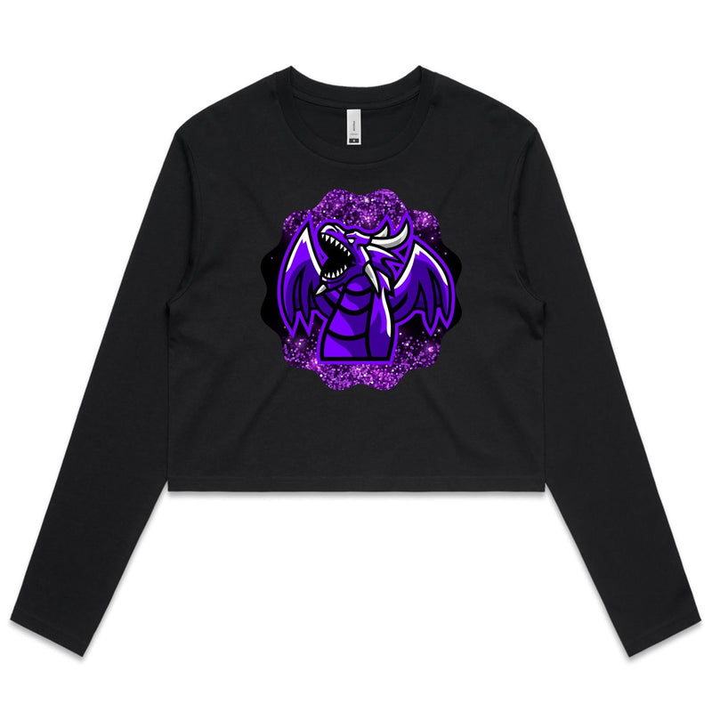 Shining Purple Dragon AS Colour Women's Long Sleeve Crop Tee Ogo Merch