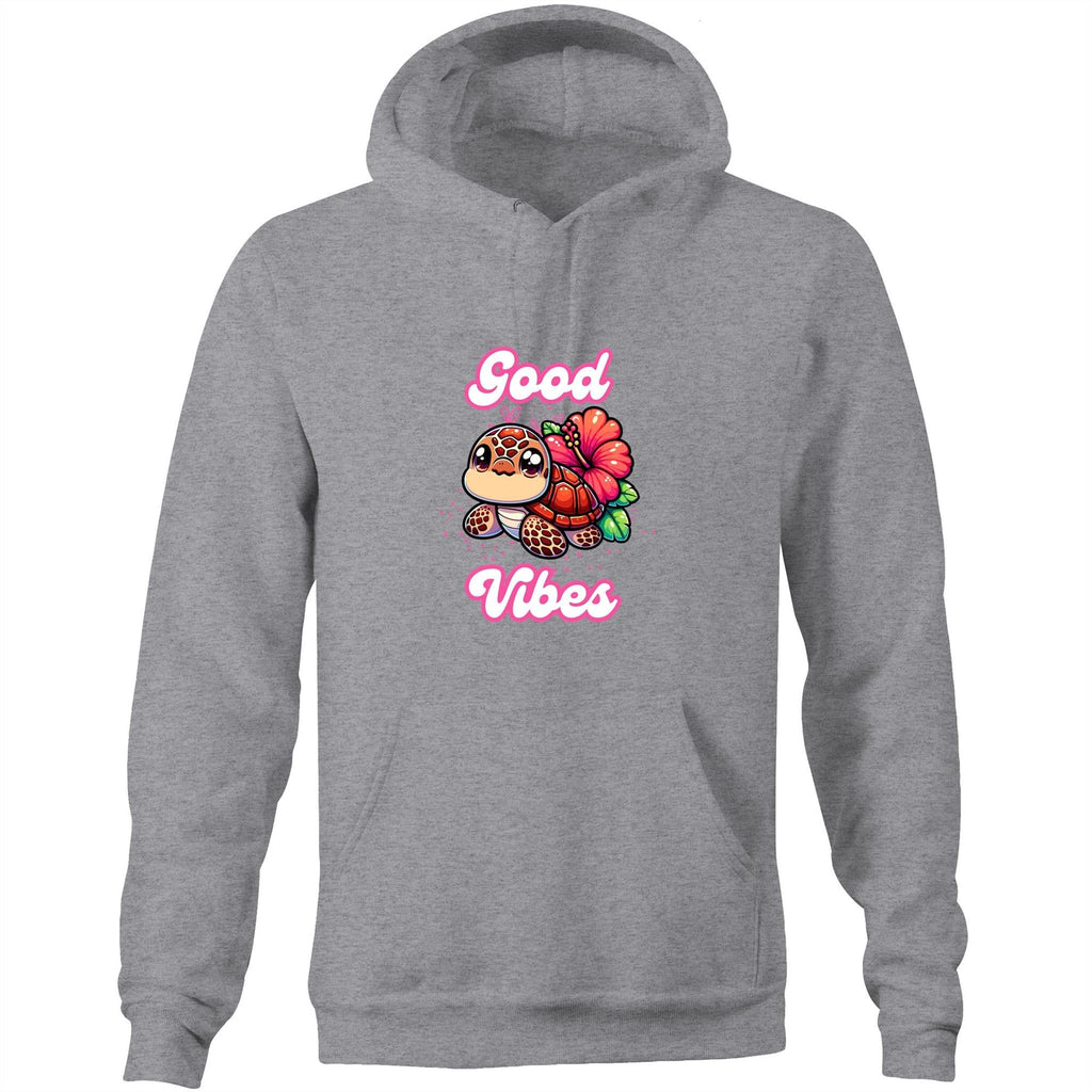 Good Vibes Turtle AS Colour Stencil - Pocket Hoodie Sweatshirt Ogo Merch