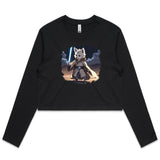 Wolf with Lightsaber AS Colour Women's Long Sleeve Crop Tee Ogo Merch