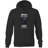 Antisocial Cat Monster AS Colour Stencil - Pocket Hoodie Sweatshirt Ogo Merch
