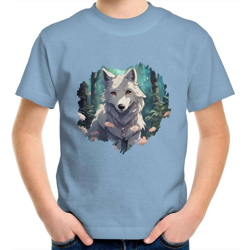 Wolf Print AS Colour Kids Youth TShirt Ogo Merch