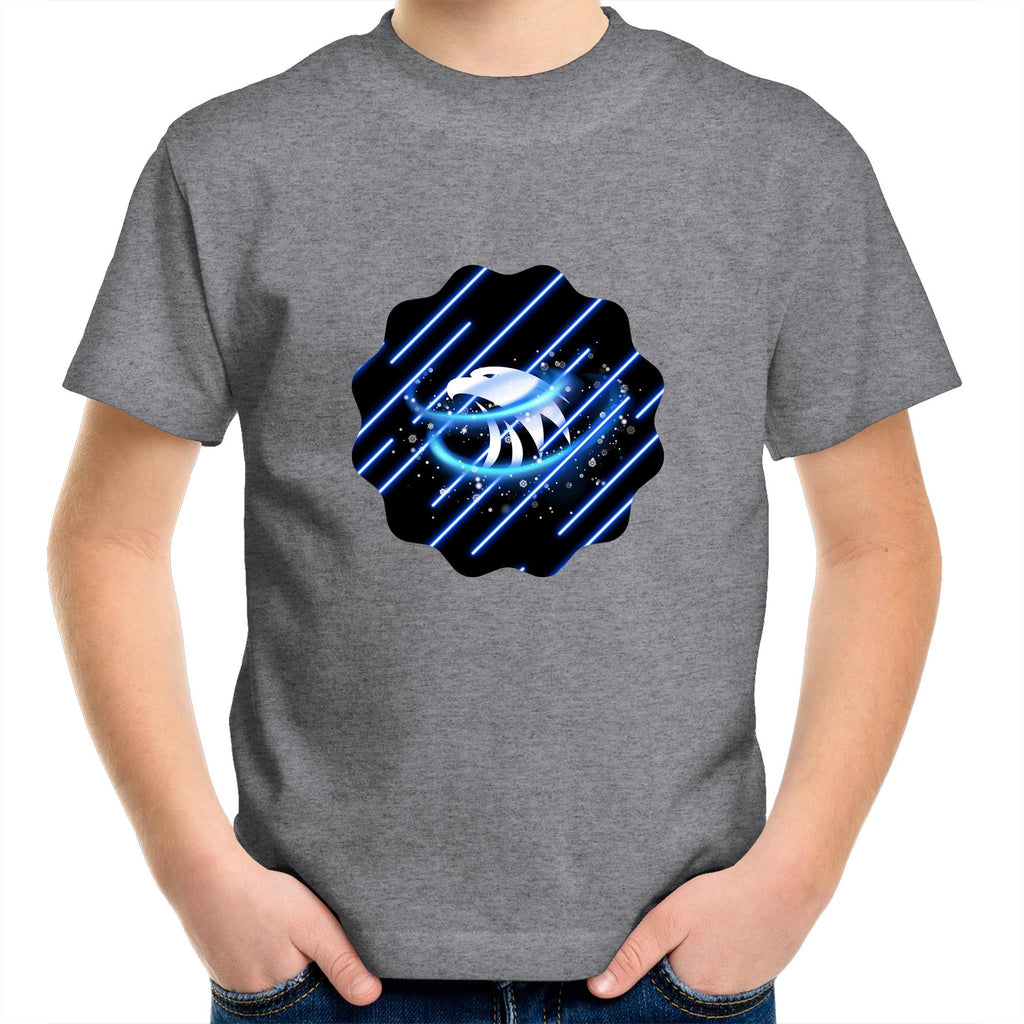 Blue Swirl Eagle AS Colour Kids Youth T-Shirt Ogo Merch