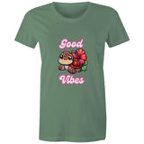 Good Vibes Turtle AS Colour - Women's Maple Tee Ogo Merch