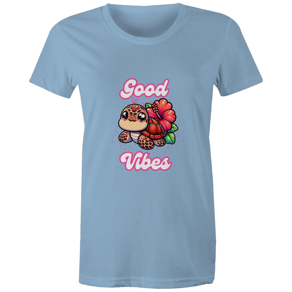 Good Vibes Turtle AS Colour - Women's Maple Tee Ogo Merch