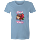 Good Vibes Turtle AS Colour - Women's Maple Tee Ogo Merch