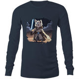 Wolf with Lightsaber AS Colour Base Mens Long Sleeve TShirt Ogo Merch
