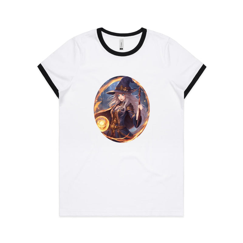 Flame Witch AS Colour Women's Ringer Tee Ogo Merch