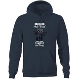 Antisocial Cat Monster AS Colour Stencil - Pocket Hoodie Sweatshirt