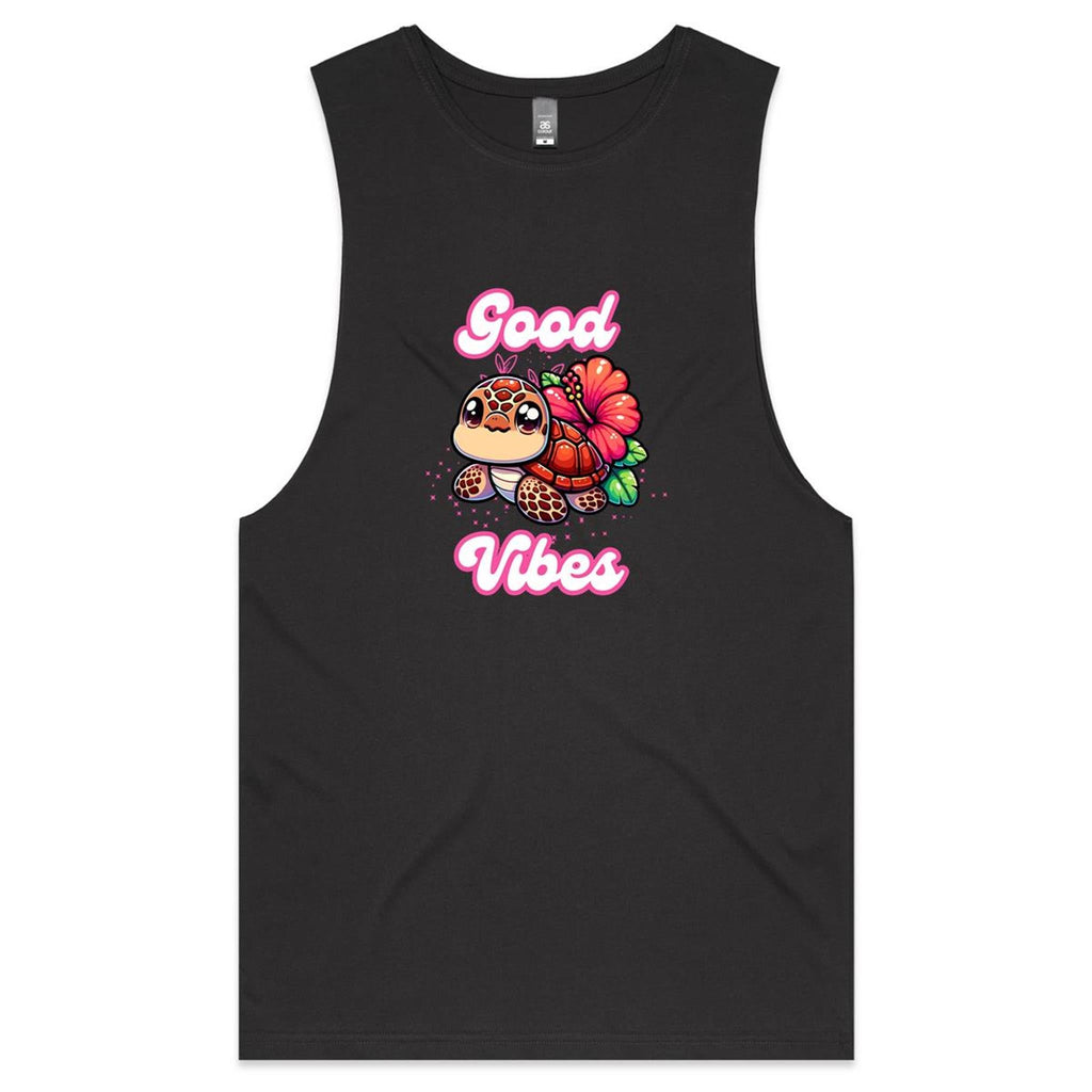 Good Vibes Turtle AS Colour Barnard - Mens Tank Top Tee Ogo Merch