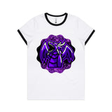 Shining Purple Dragon AS Colour Women's Ringer Tee Ogo Merch