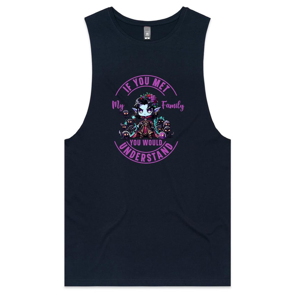 Meet my Family Angry Girl AS Colour Barnard - Mens Tank Top Tee Ogo Merch