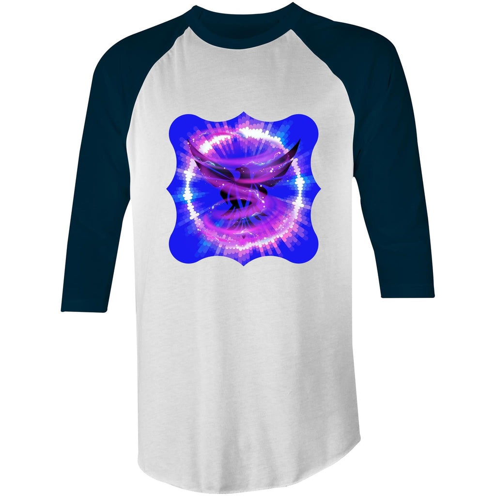Eagle in Swirl AS Colour Raglan - 3/4 Sleeve T-Shirt Ogo Merch