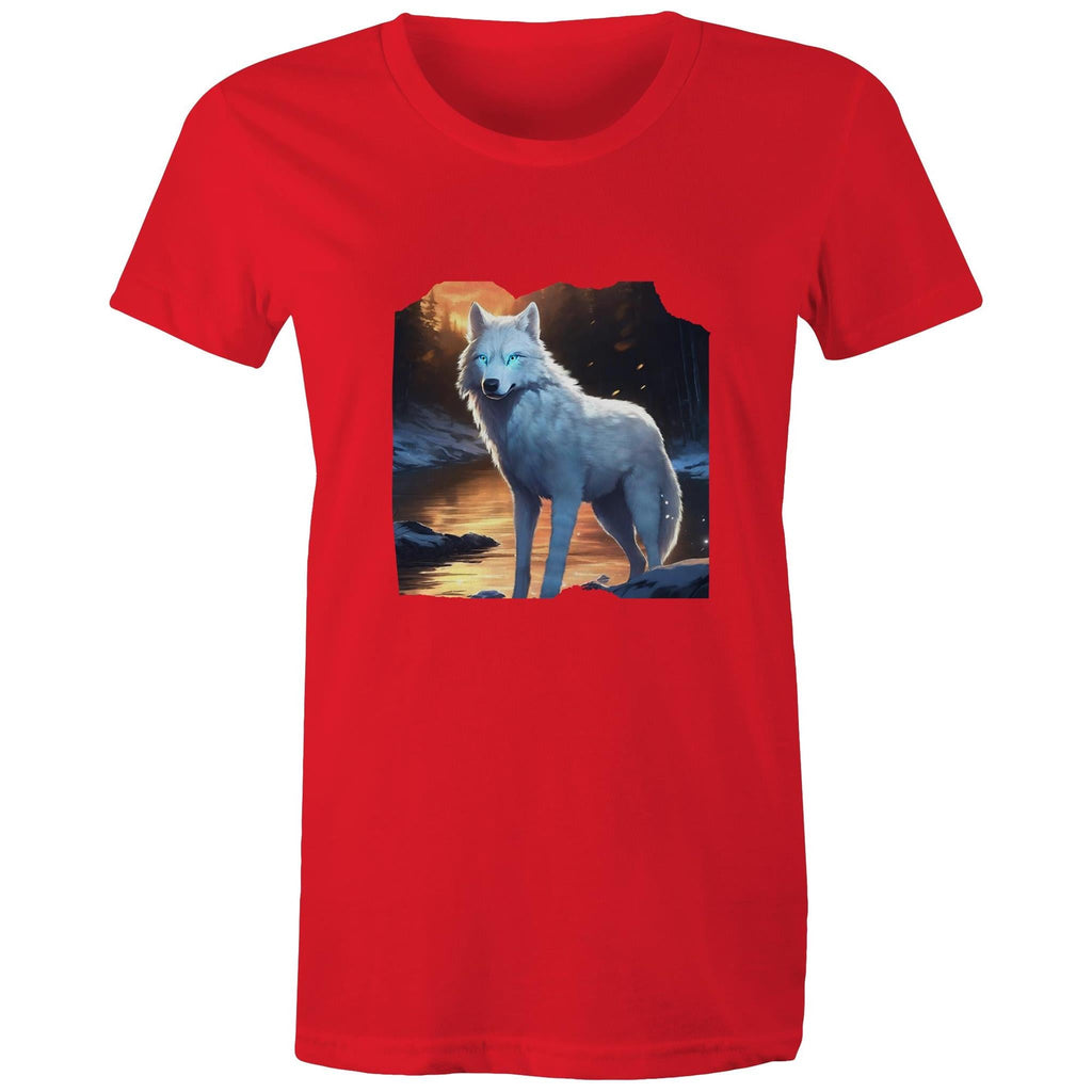White Wolf AS Colour - Women's Maple Tee Ogo Merch