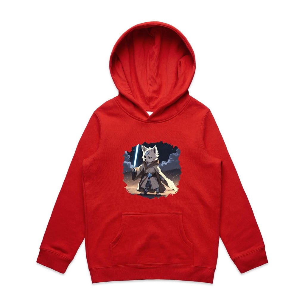 Wolf with Lightsaber AS Colour Youth Supply Hood Ogo Merch