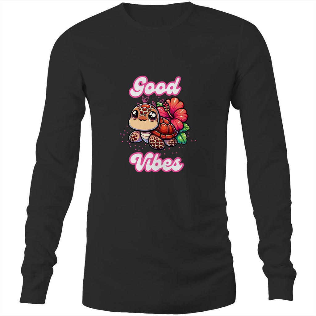 Good Vibes Turtle AS Colour Base - Mens Long Sleeve T-Shirt Ogo Merch