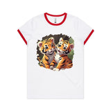 Baby Tigers AS Colour Women's Ringer Tee Ogo Merch