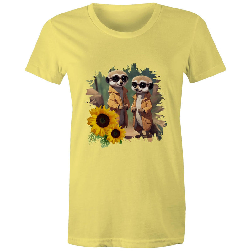 Sunflower Meerkats AS Colour - Women's Maple Tee Ogo Merch