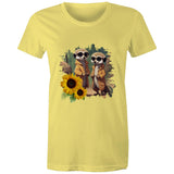 Sunflower Meerkats AS Colour - Women's Maple Tee Ogo Merch