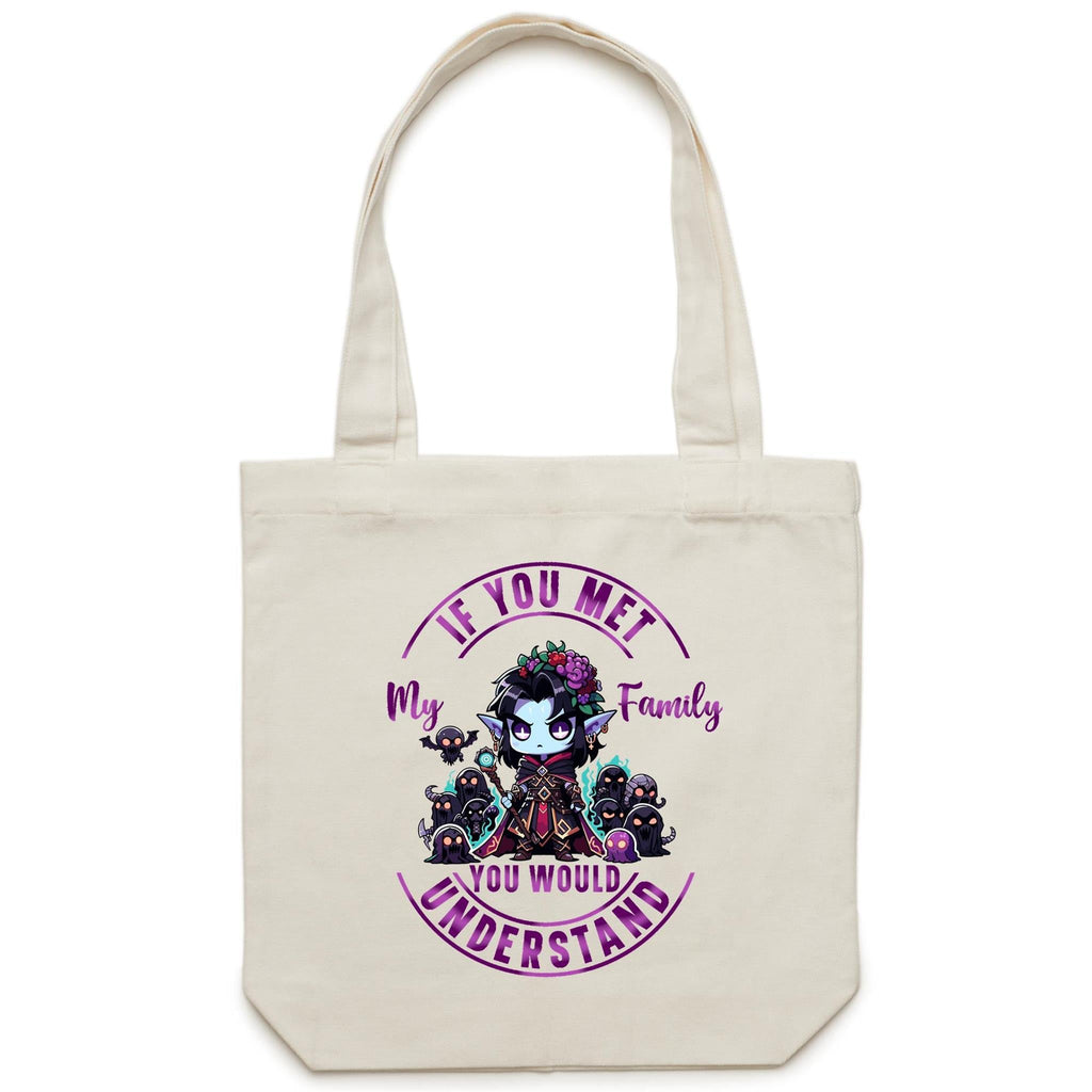 Meet my Family Angry Girl AS Colour - Carrie - Canvas Tote Bag Ogo Merch