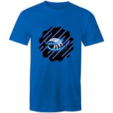 Blue Swirl Eagle AS Colour Staple - Mens T-Shirt Ogo Merch