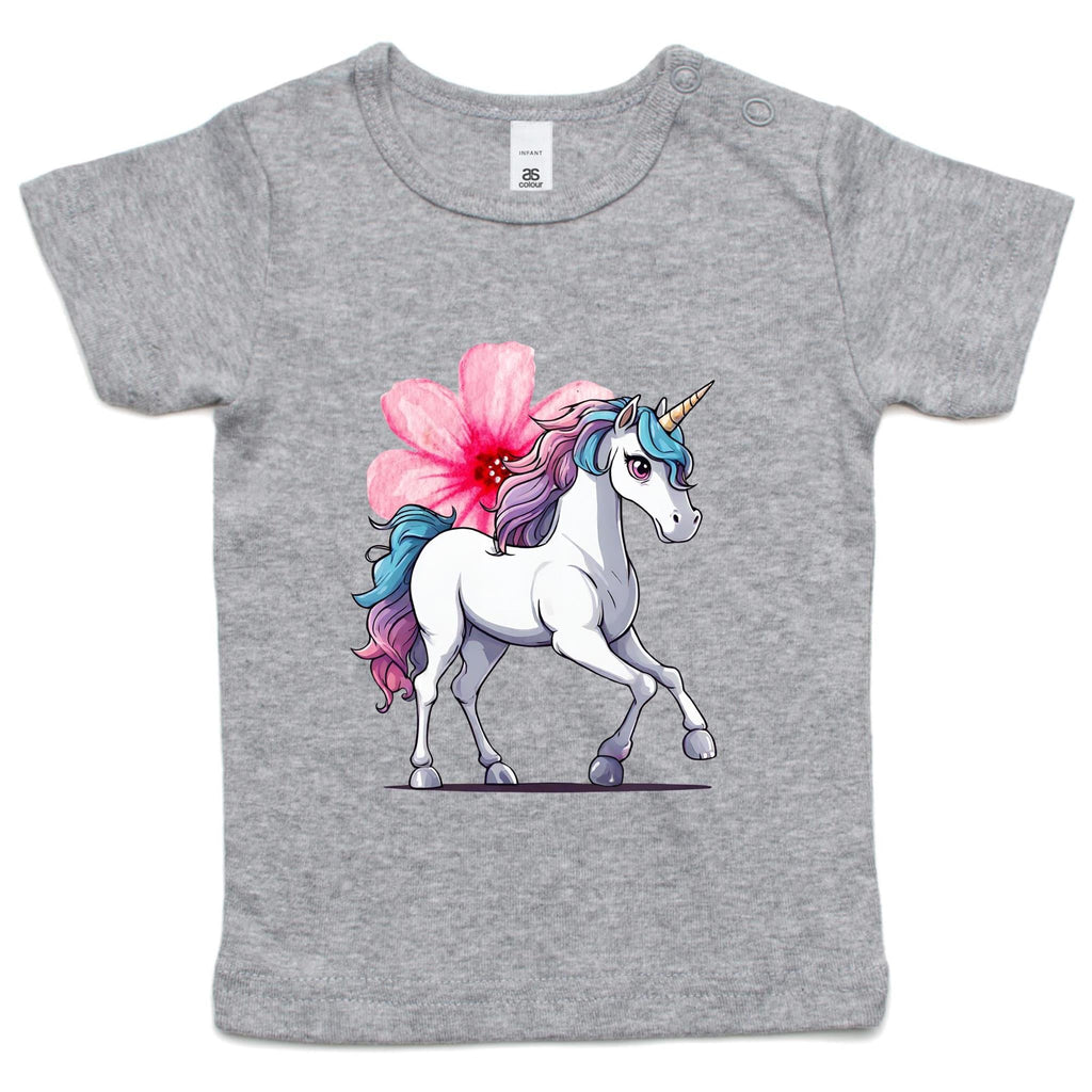 Unicorn and Flower AS Colour - Infant Wee Tee Ogo Merch