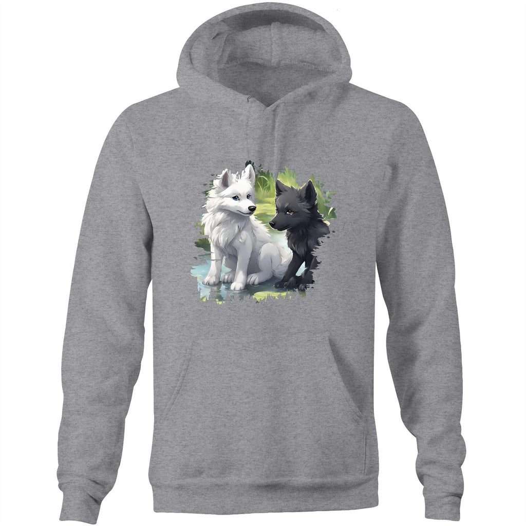 Two Wolves AS Colour Stencil Pocket Hoodie Sweatshirt Ogo Merch