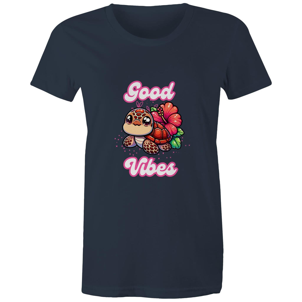 Good Vibes Turtle AS Colour - Women's Maple Tee Ogo Merch