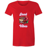 Good Vibes Turtle AS Colour - Women's Maple Tee Ogo Merch