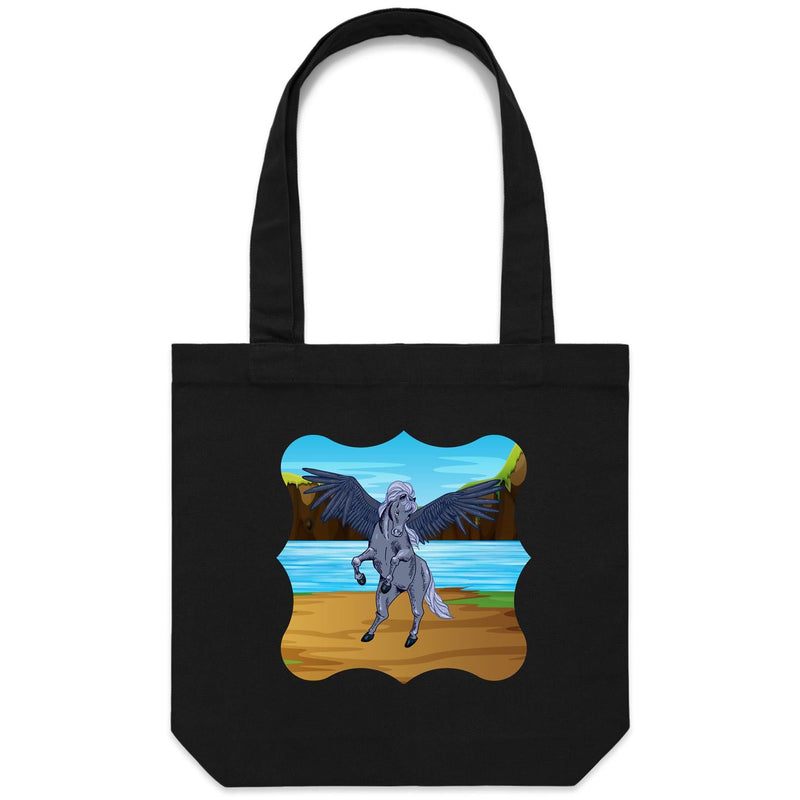 Beach Pegasus AS Colour - Carrie - Canvas Tote Bag Ogo Merch